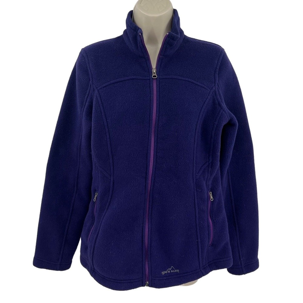 Eddie Bauer Fleece Jacket Medium Women's Purple Full Zip
